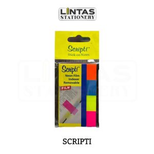 SCRIPTI STICK-ON NOTES NEON FILM 4 COLOURS (48MMX20MM)