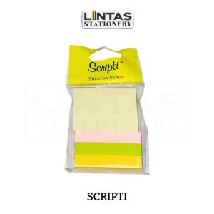 SCRIPTI STICK-ON NOTES 4 COLOURS 100'S