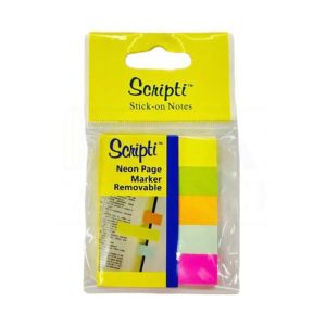 SCRIPTI STICK-ON NOTES 5 COLOURS (50MMX12MM)