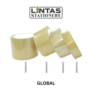 GLOBAL CLEAR OPP TAPE 18/24/48/72MMX40Y
