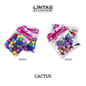 CACTUS METALLIC POM POMS