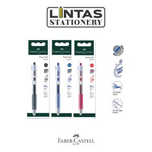 FABER-CASTELL FAST GEL PEN 0.5MM BLACK/BLUE/RED