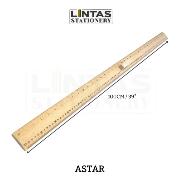 ASTAR WOODEN RULER 39″/100CM – Lintas Stationery