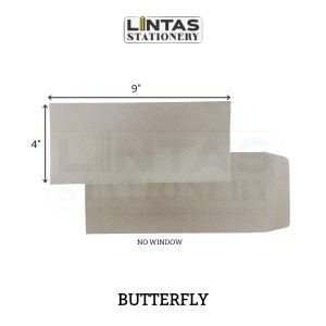 BUTTERFLY BROWN ENVELOPE 4"X9"