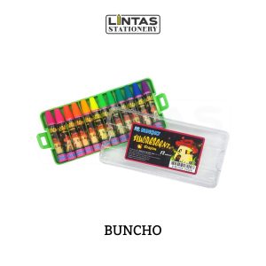 BUNCHO FLUORESCENT CRAYON 12 COLOR