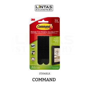 3M COMMAND L/PIC HANG STRIP 17206BLK 4'S