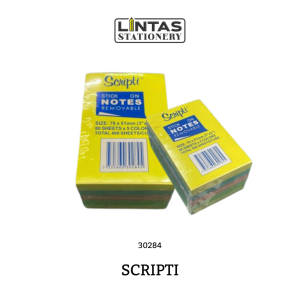 SCRIPTI STICK ON NOTES 2X3" 5COL 400s