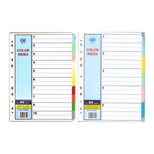 CBE INDEX DIVIDER A4 5 INDEX & 10 INDEX