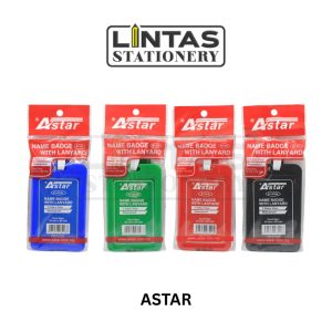 ASTAR NAME BADGE WITH LANYARD B1103 - BLACK/BLUE/RED/GREEN